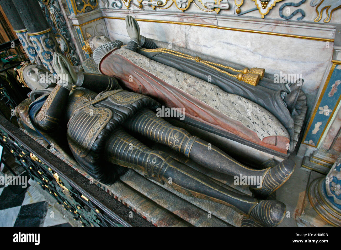 Tomb of Earl of Leicester in St Mary's Church, Warwick, Warwickshire, England, UK Stock Photo