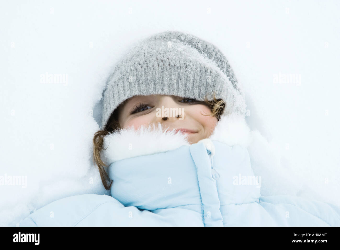 Preteen girl lying on back hi-res stock photography and images - Alamy