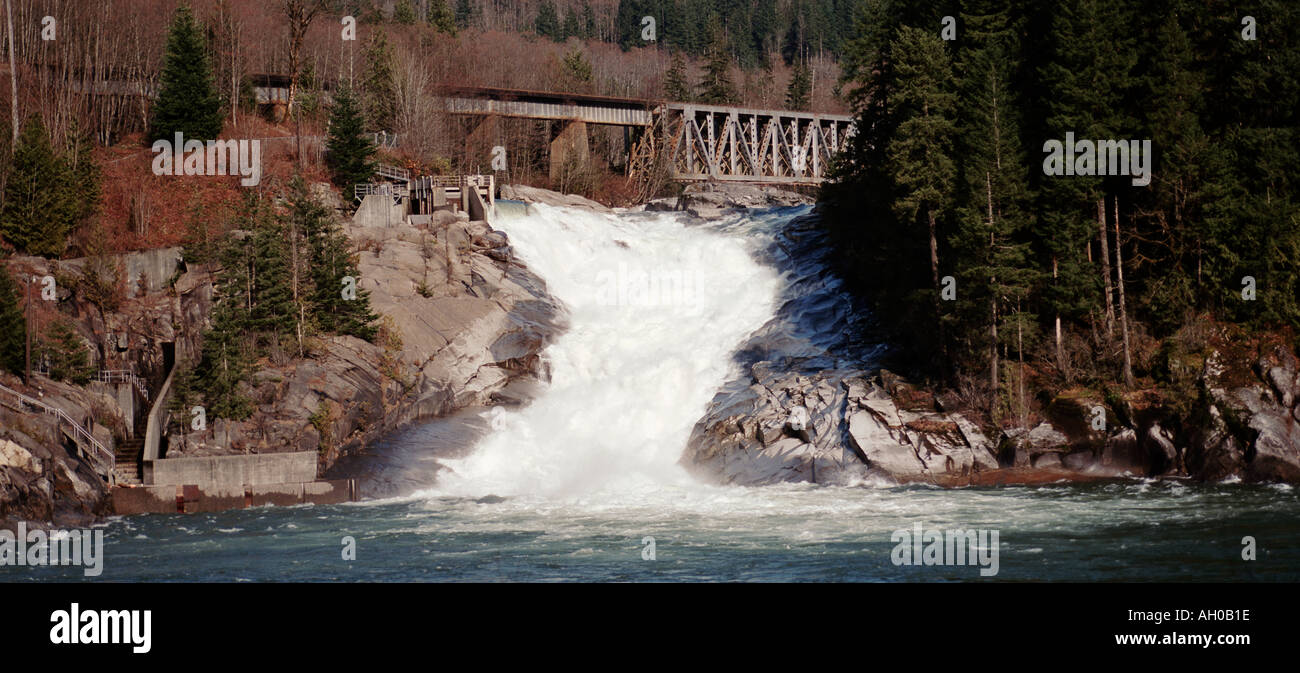 Waterfall fish ladder in river hi-res stock photography and images - Alamy