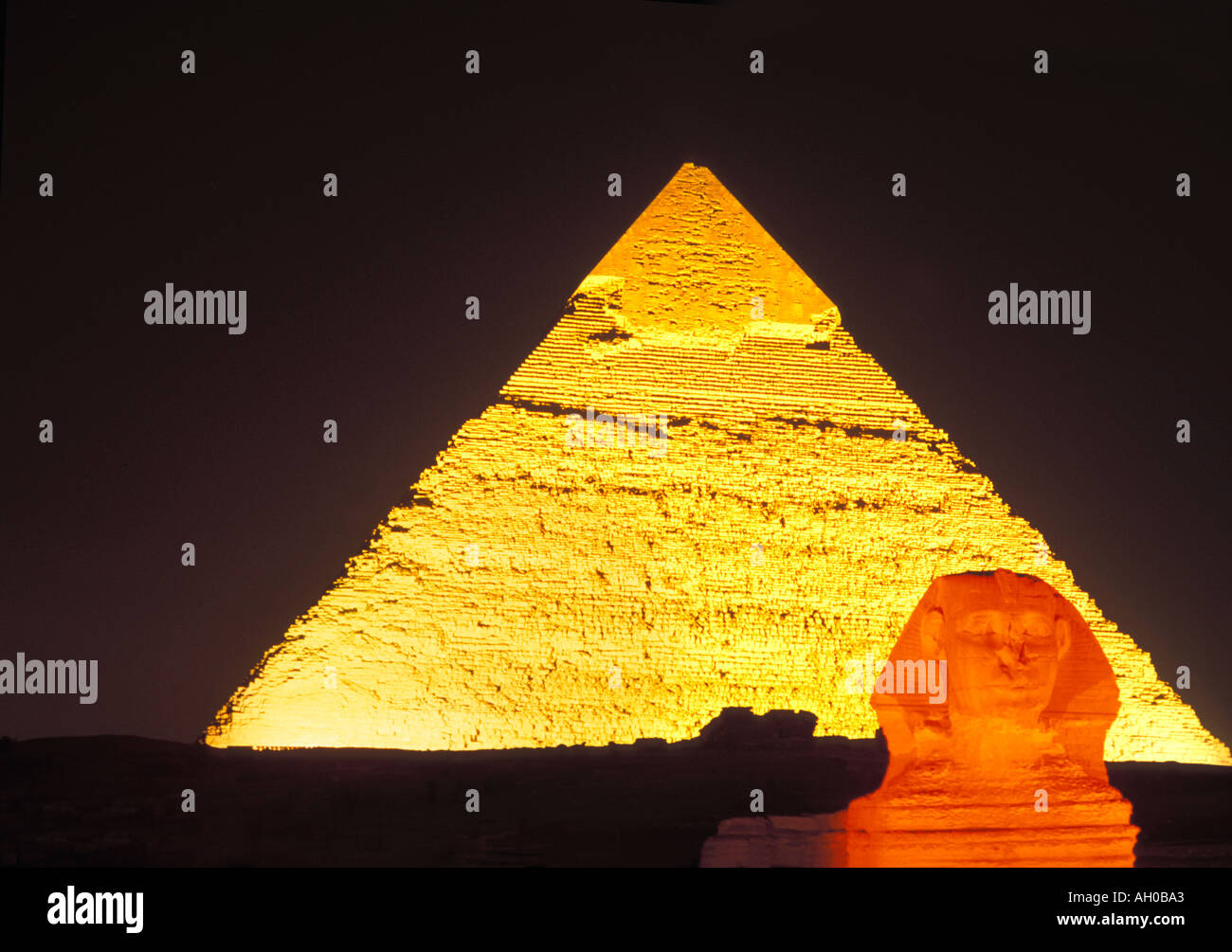 EGYPT CAIRO GIZA THE SPHINX AND THE GREAT PYRAMID OF CHEOPS SOUND AND ...