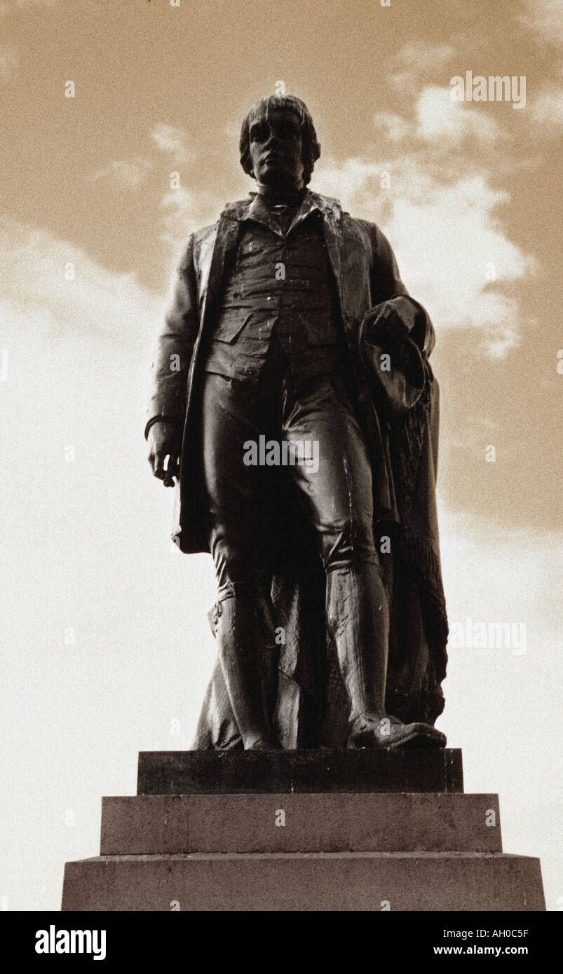 Scotland Robert Burns Statue in Sq Glasgow Stock Photo Alamy