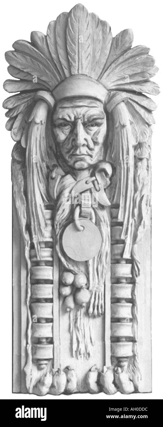 Terra Cotta Indian Chief Stock Photo