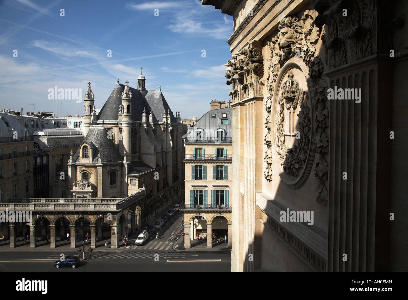 View from Louvre of Rue de Rivoli Stock Photo