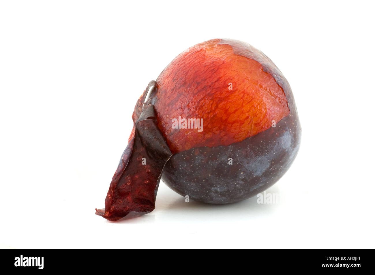 Plum against a white background Stock Photo