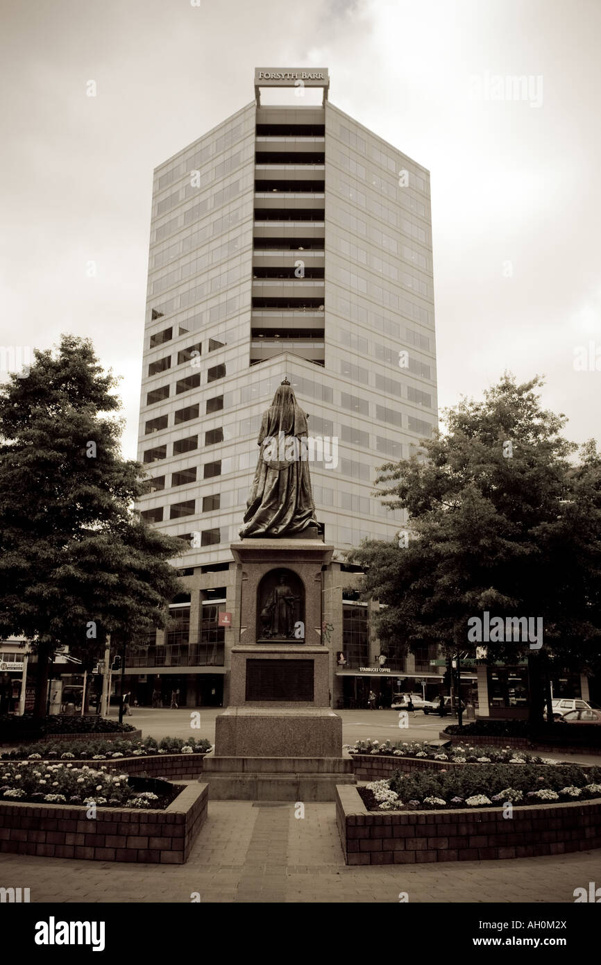 Queen Victoria statue, Victoria Square, Christchurch, New Zealand Stock