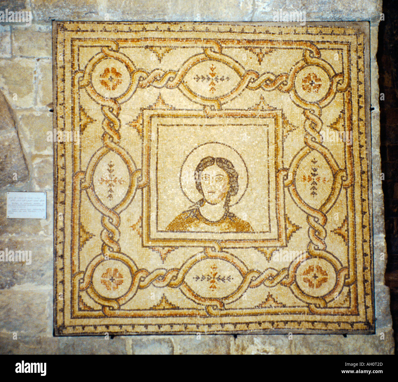 Beit Ed dine Lebanon Mosaic of Unknown Origin Representing the Good Pastor The Greek Eudemion 6th Century Stock Photo