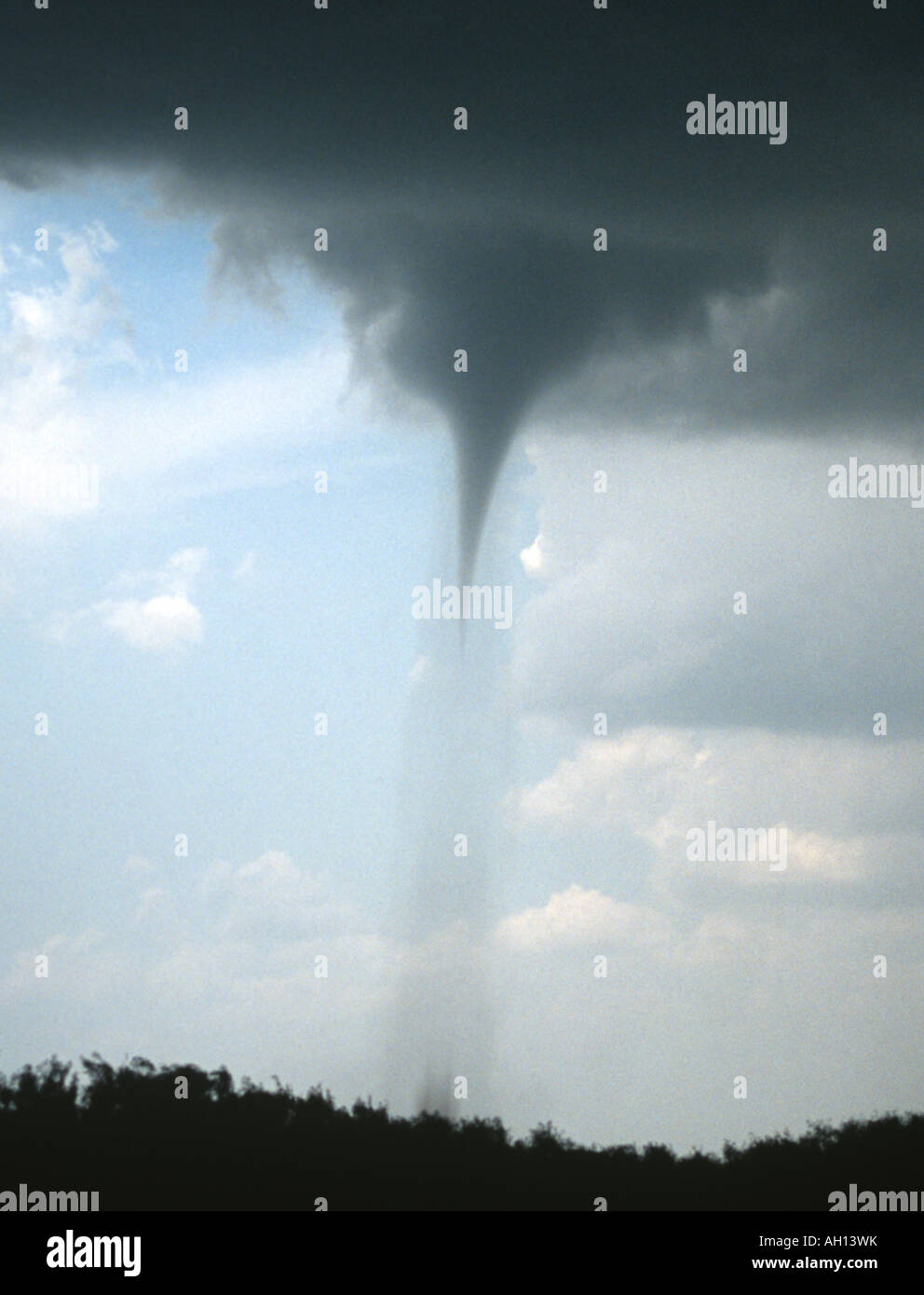 A small tornado touches down in Archer County, Texas, May 2001. Stock Photo