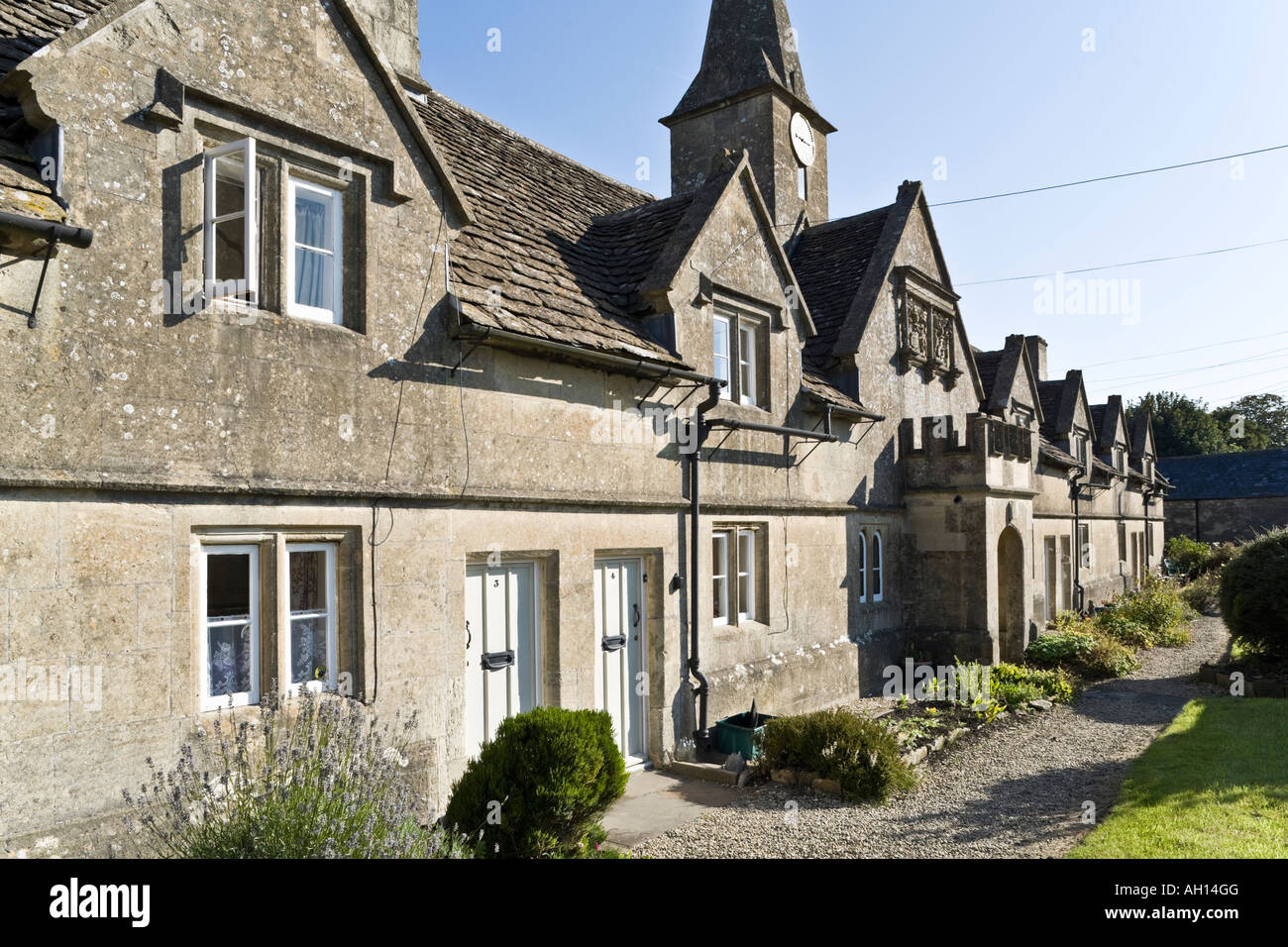 The Crispe Almshouses in the Cotswold village of Marshfield, South