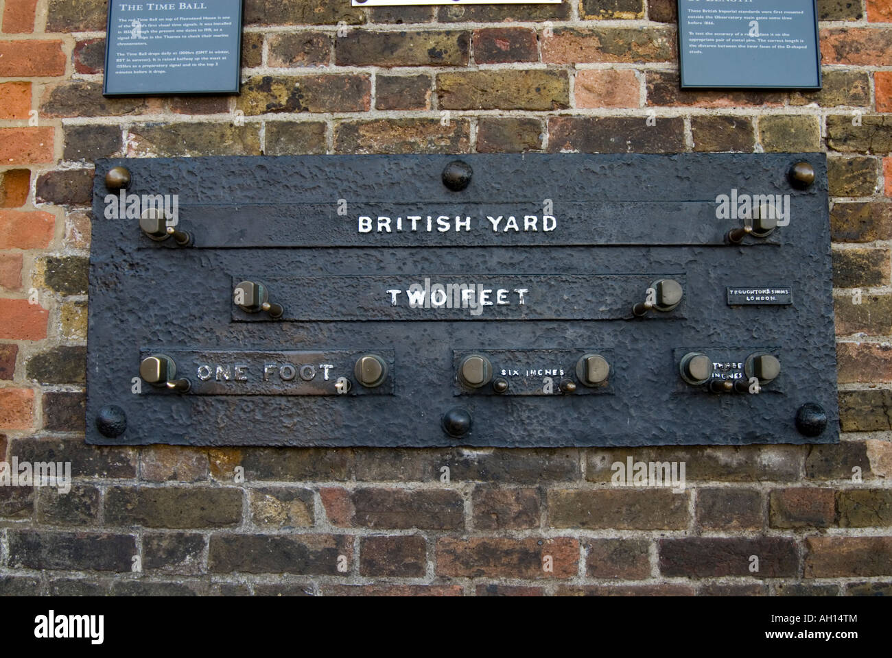 Imperial measurement gauge at the Royal Observatory in Greenwich London England UK Stock Photo