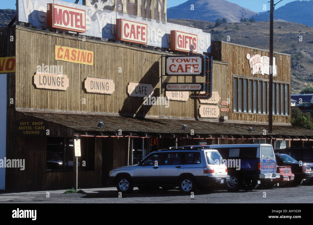 Motel cafe Lounge Gardiner Montana USA travel Yellowstone national park  Stock Photo - Alamy