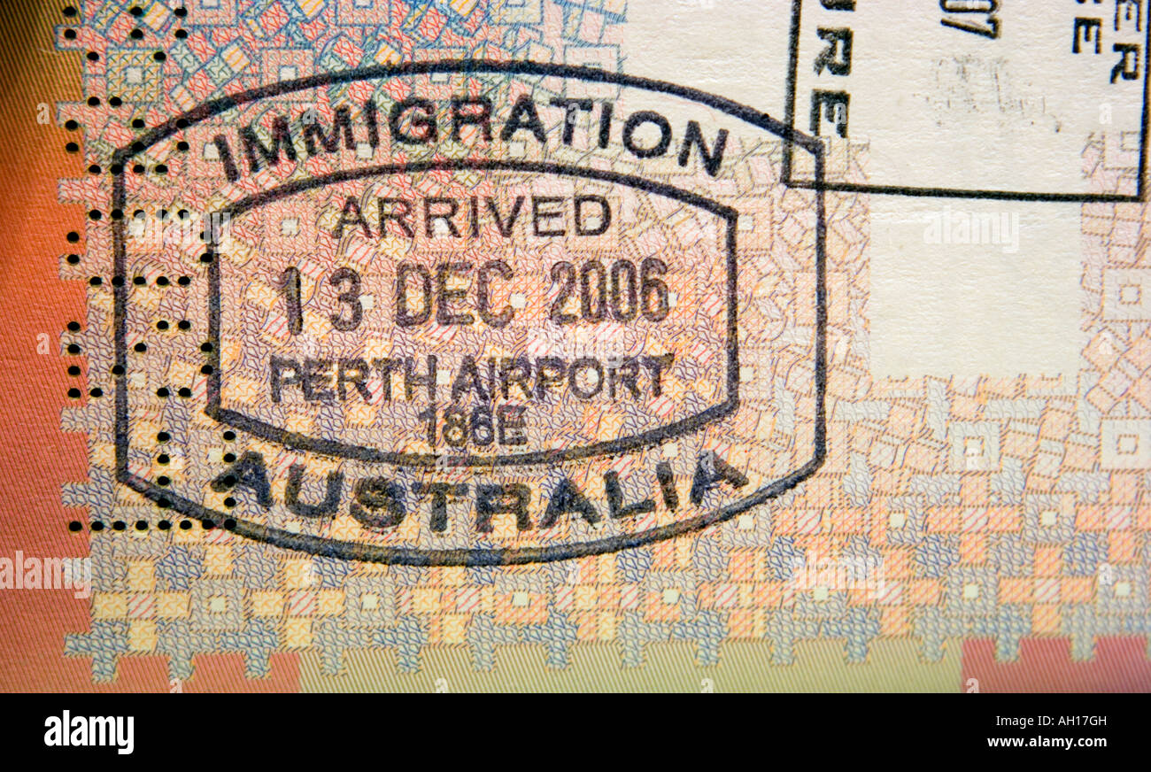 Stamped Passport Stock Photo
