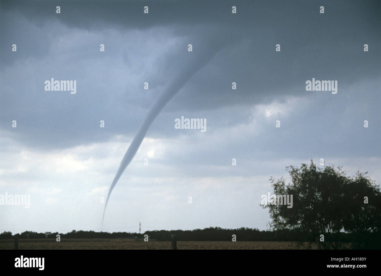 A small tornado touches down in Archer County, Texas, May 2001. Stock Photo