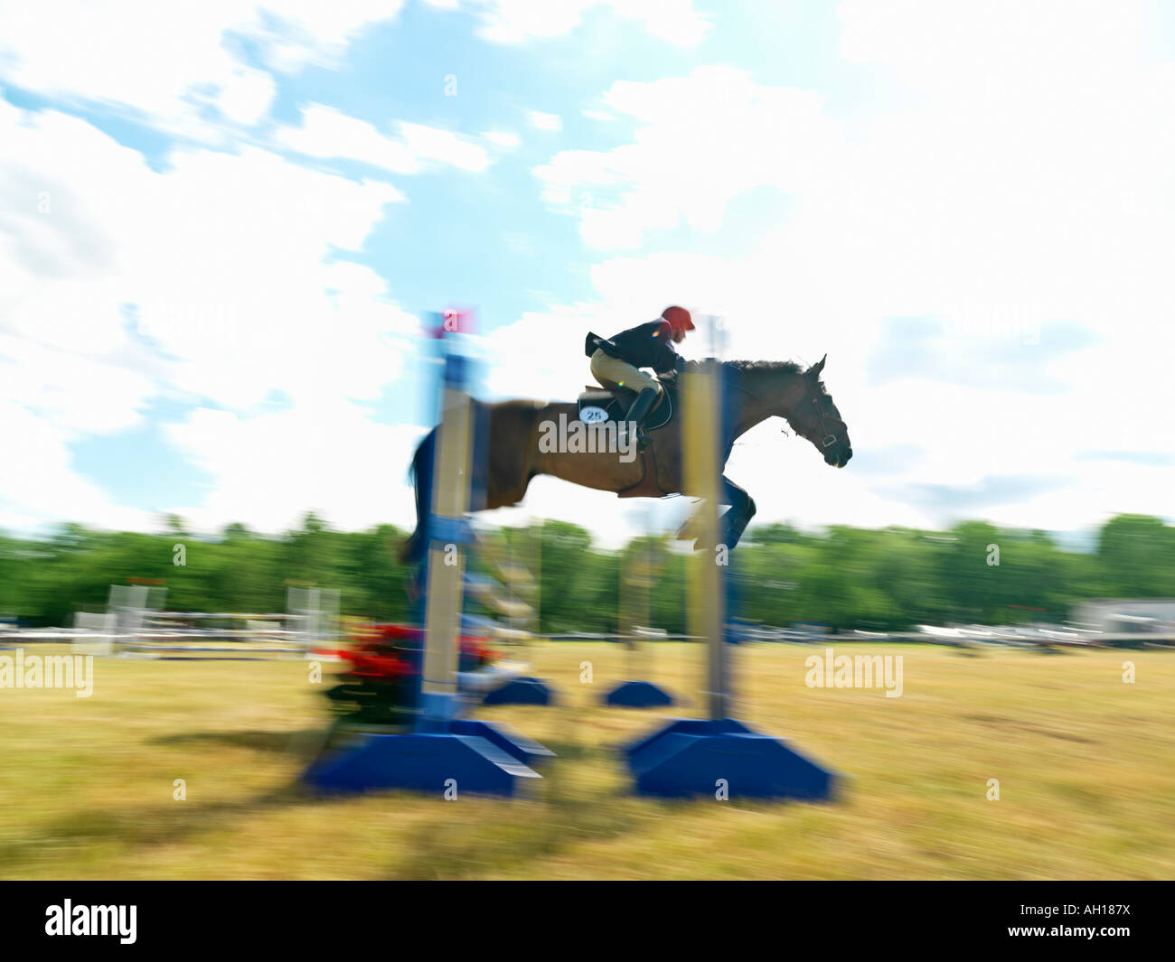 Canada Ontario Niagara on the Lake equestrian jumping hurdle Stock Photo