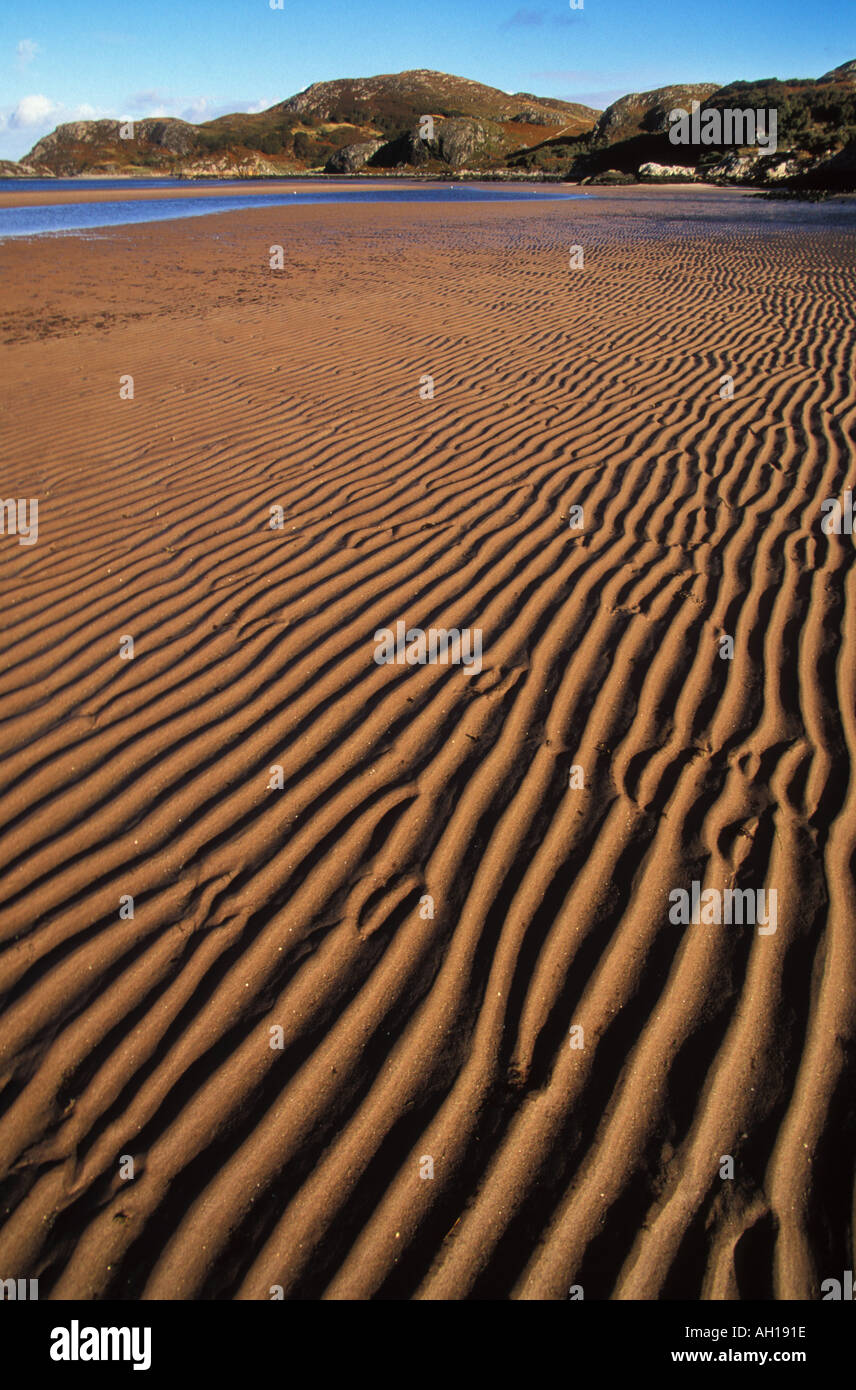 Patterns in the sand caused by outgoing tide on Little Gruinard Beach ...