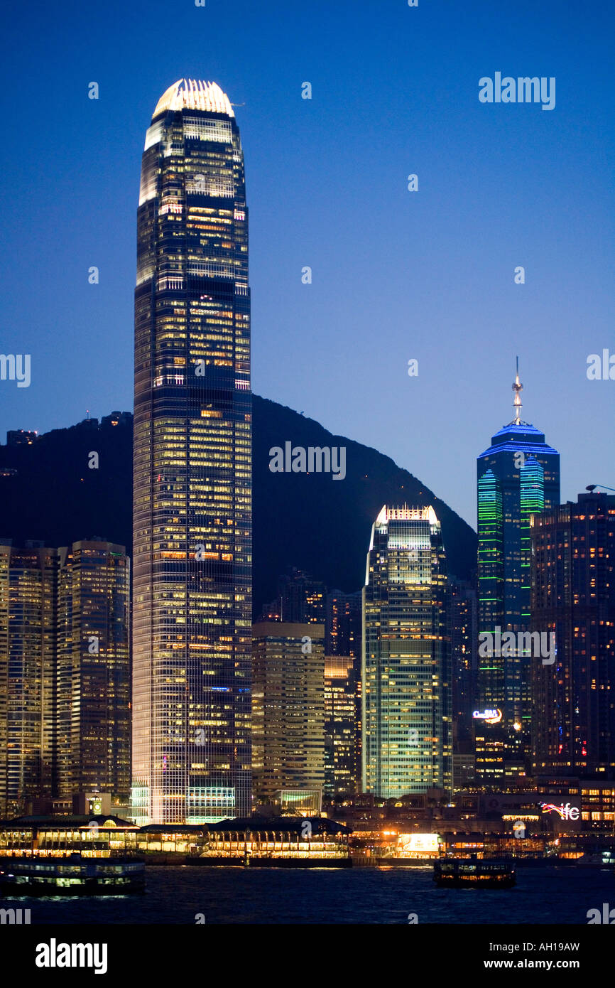 International Finance Centre Hong Kong China at night Stock Photo Alamy