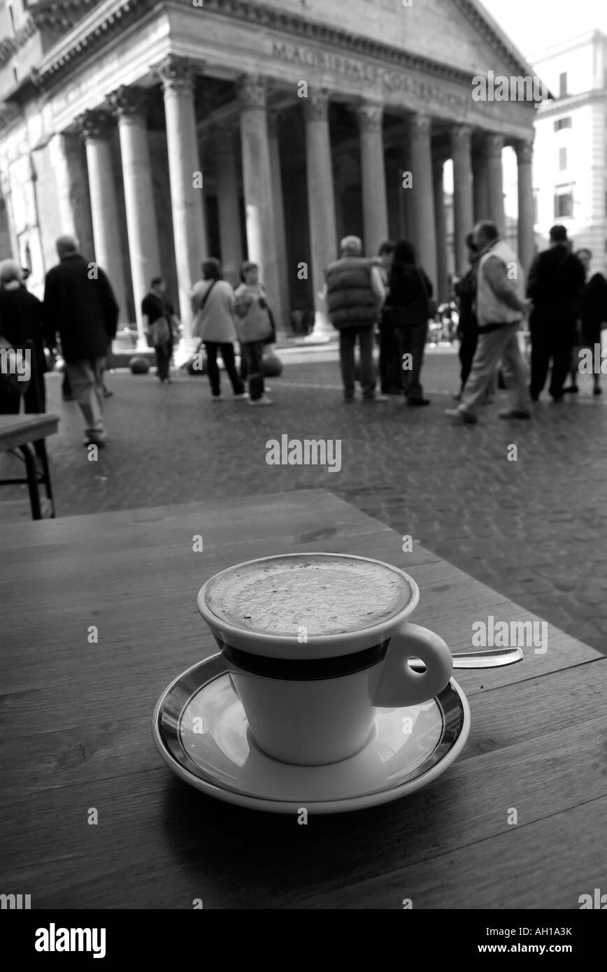 Rome Italy The Famous Pantheon Temple of all the Gods A Cappuccino s Eye on the Tomb Stock Photo