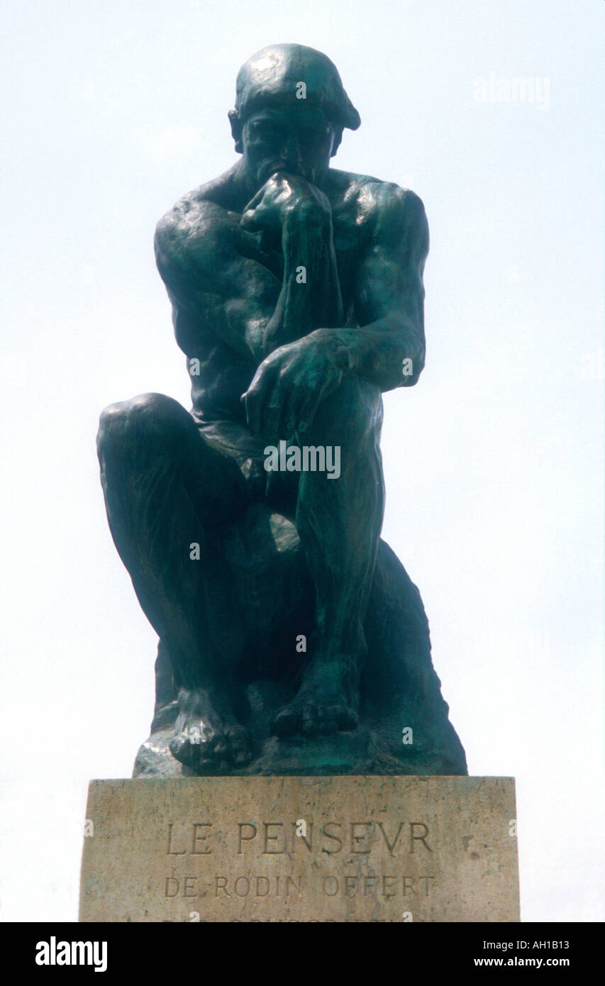 The Thinker by Auguste Rodin Musee Museum Paris France Europe Stock Photo