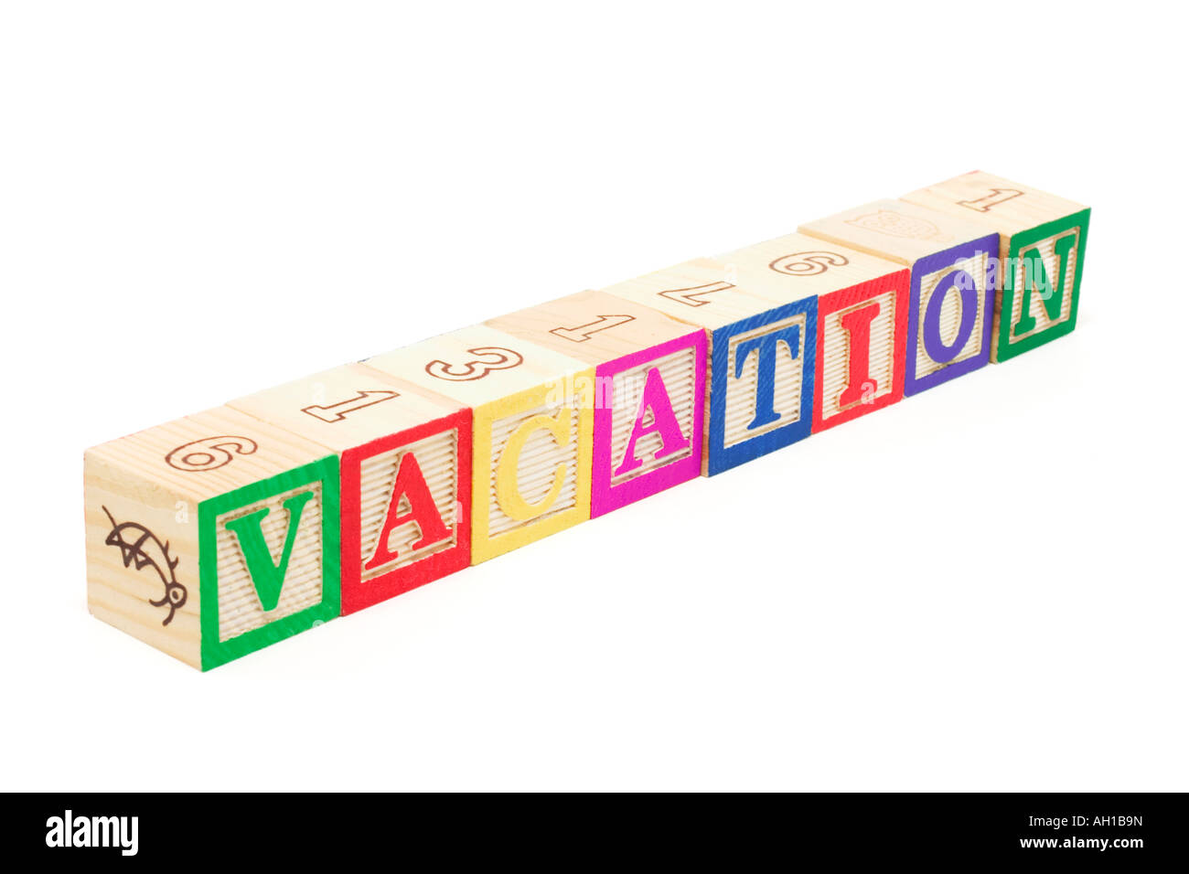 Alphabet Blocks - VACATION Stock Photo - Alamy