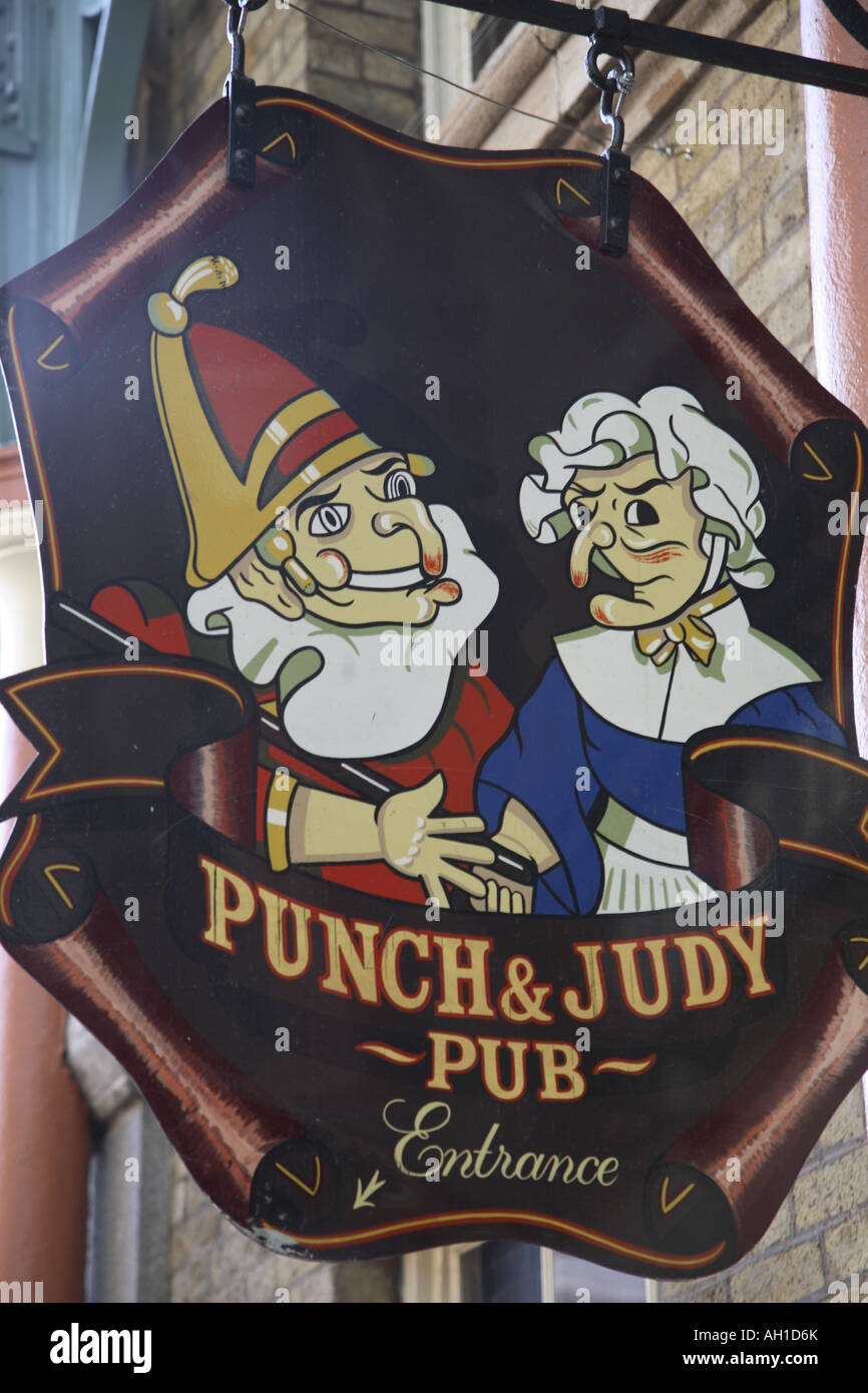 Punch and Judy Pub Sign, London, England, UK Stock Photo Alamy