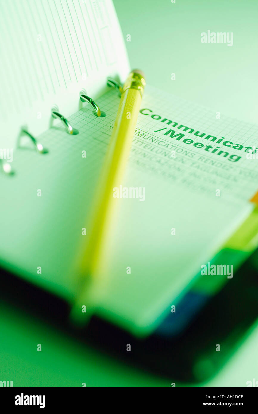 Pocket Planner and Pencil Stock Photo Alamy