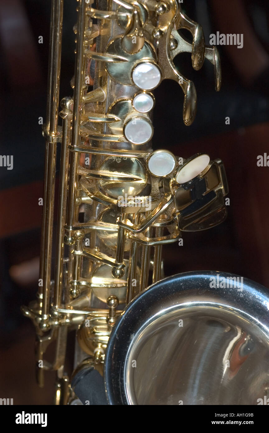 saxophone closeup Stock Photo