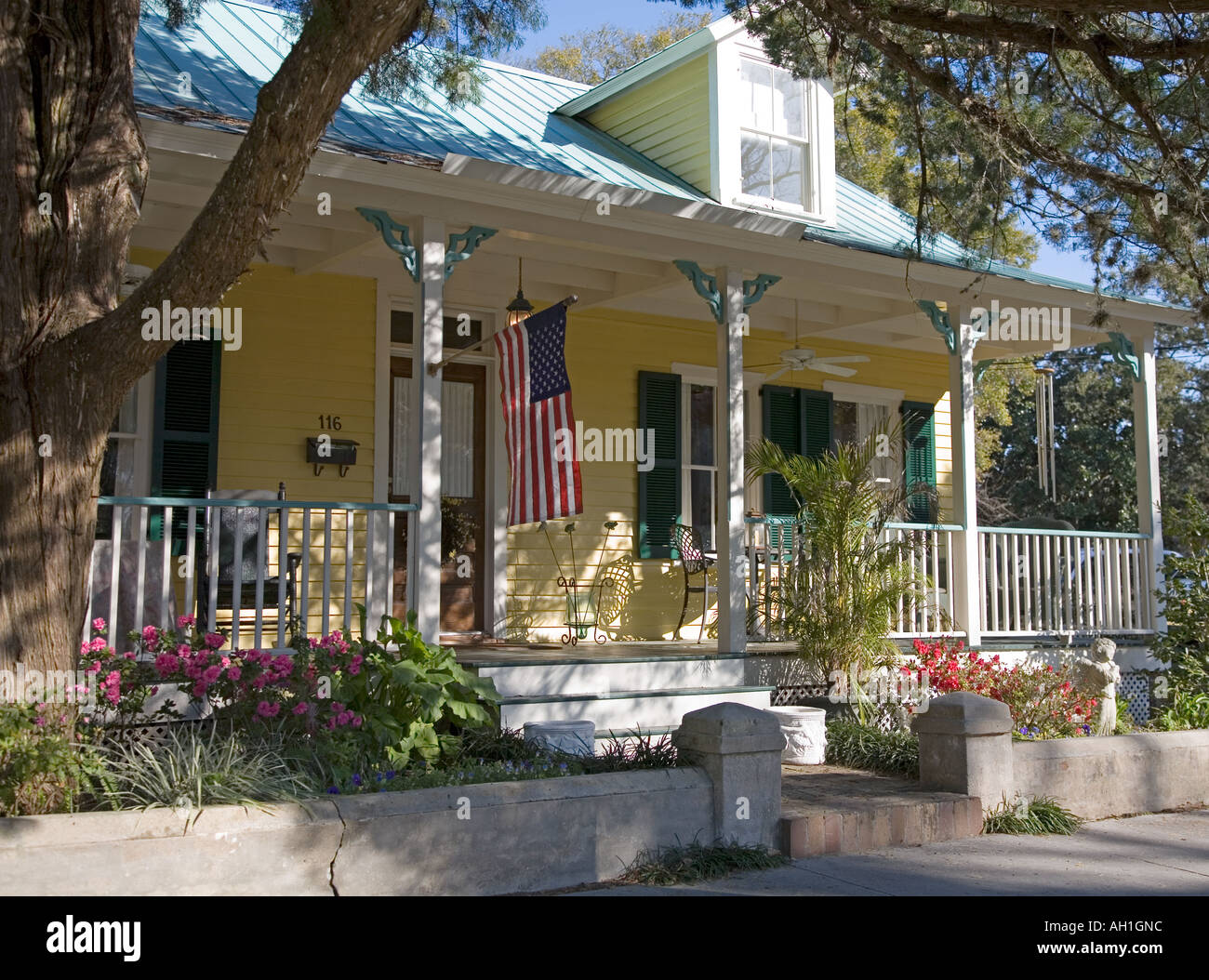 Traditional Colonial House Amelia Island Florida U.S.A Stock Photo Alamy