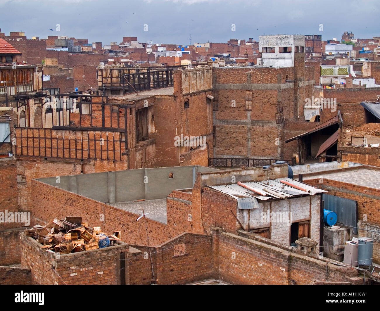 rooftop view of the brick houses of Peshawar Pakistan Stock Photo Alamy