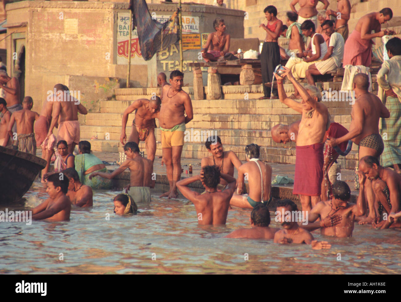 Bathing Ghats Ganges River Varanasi India Stock Photo - Alamy