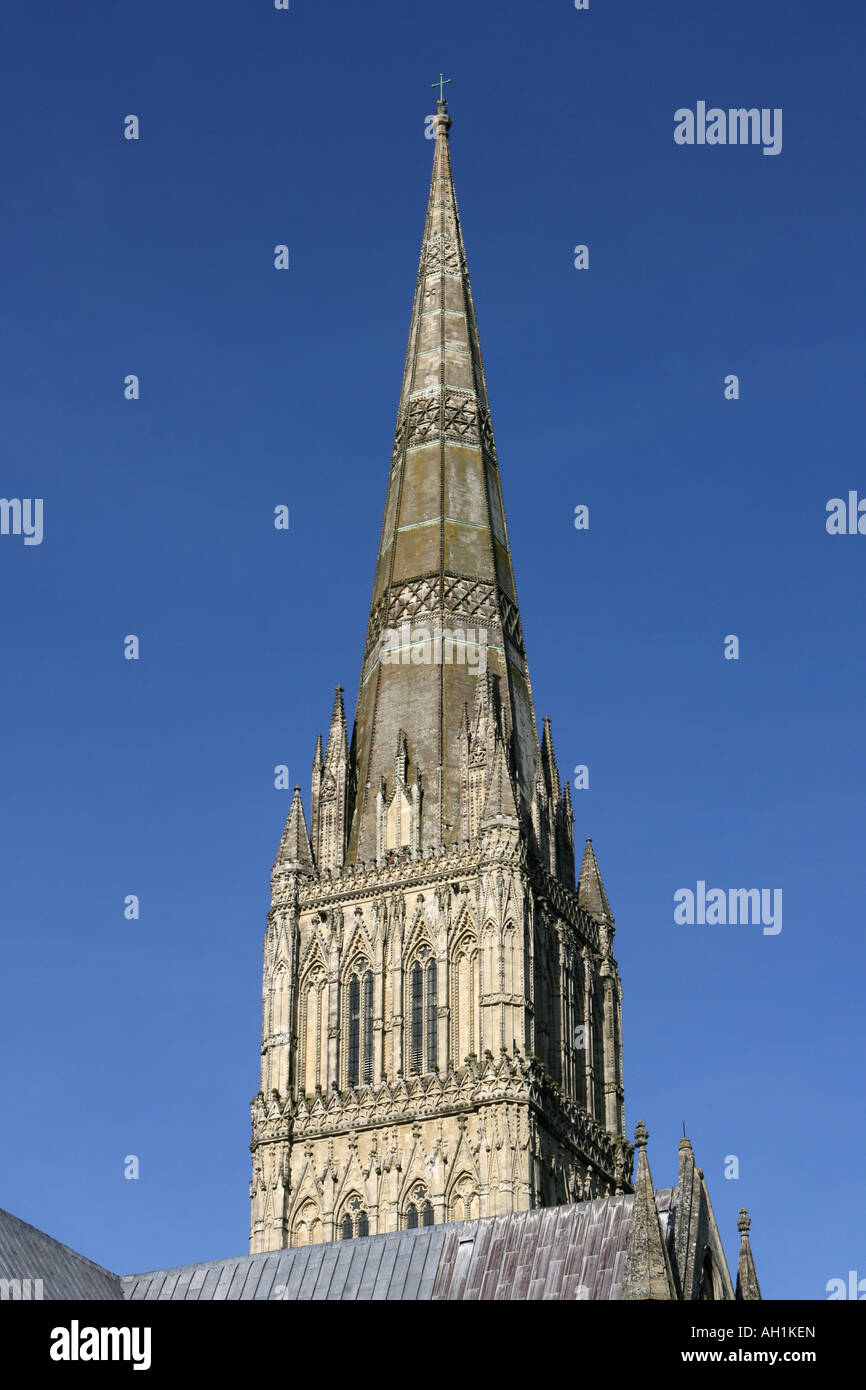 Salisbury Cathedral Spire Wiltshire England UK Stock Photo