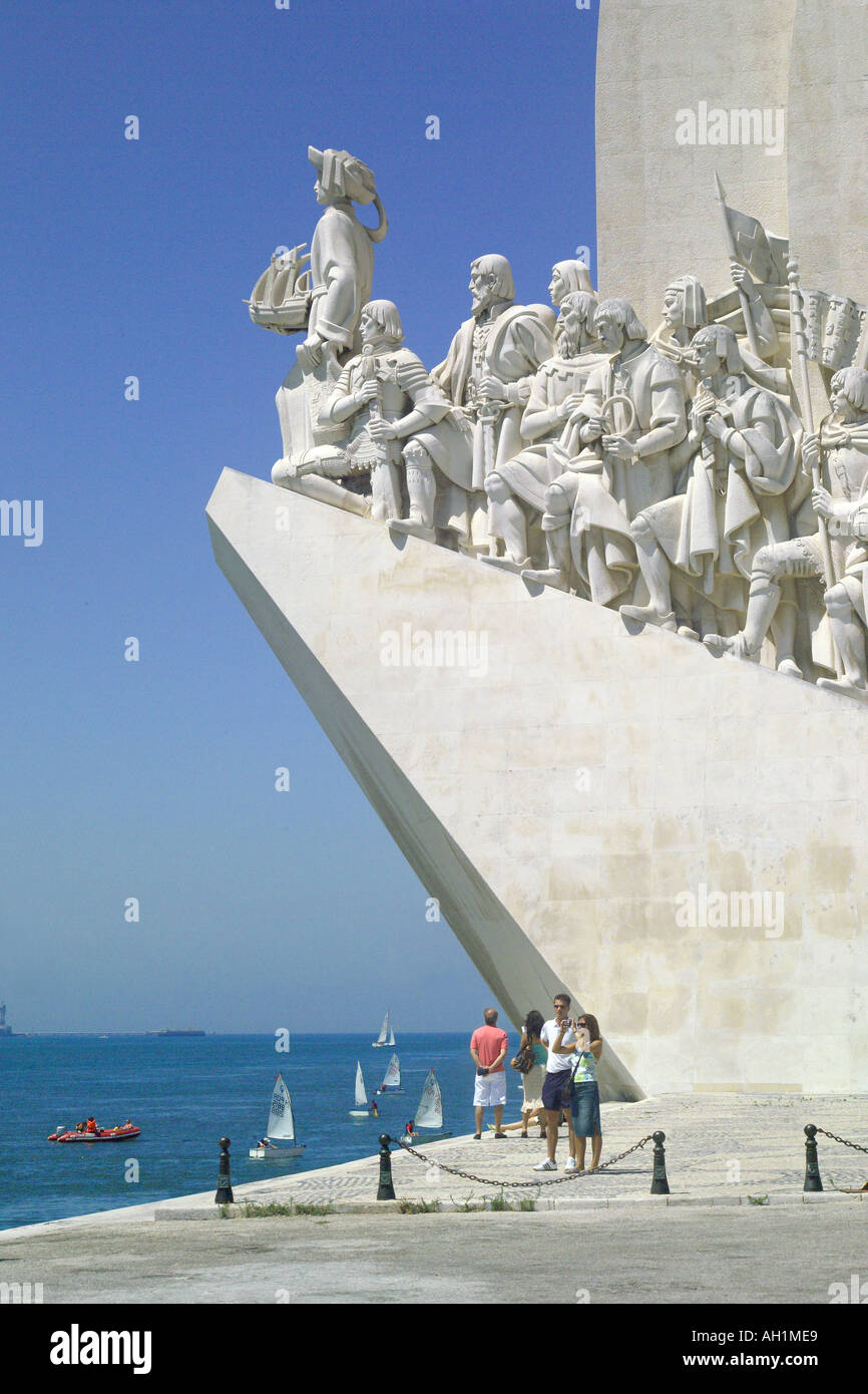 Portugal Lisbon the monument to the discoveries at Belem Stock Photo