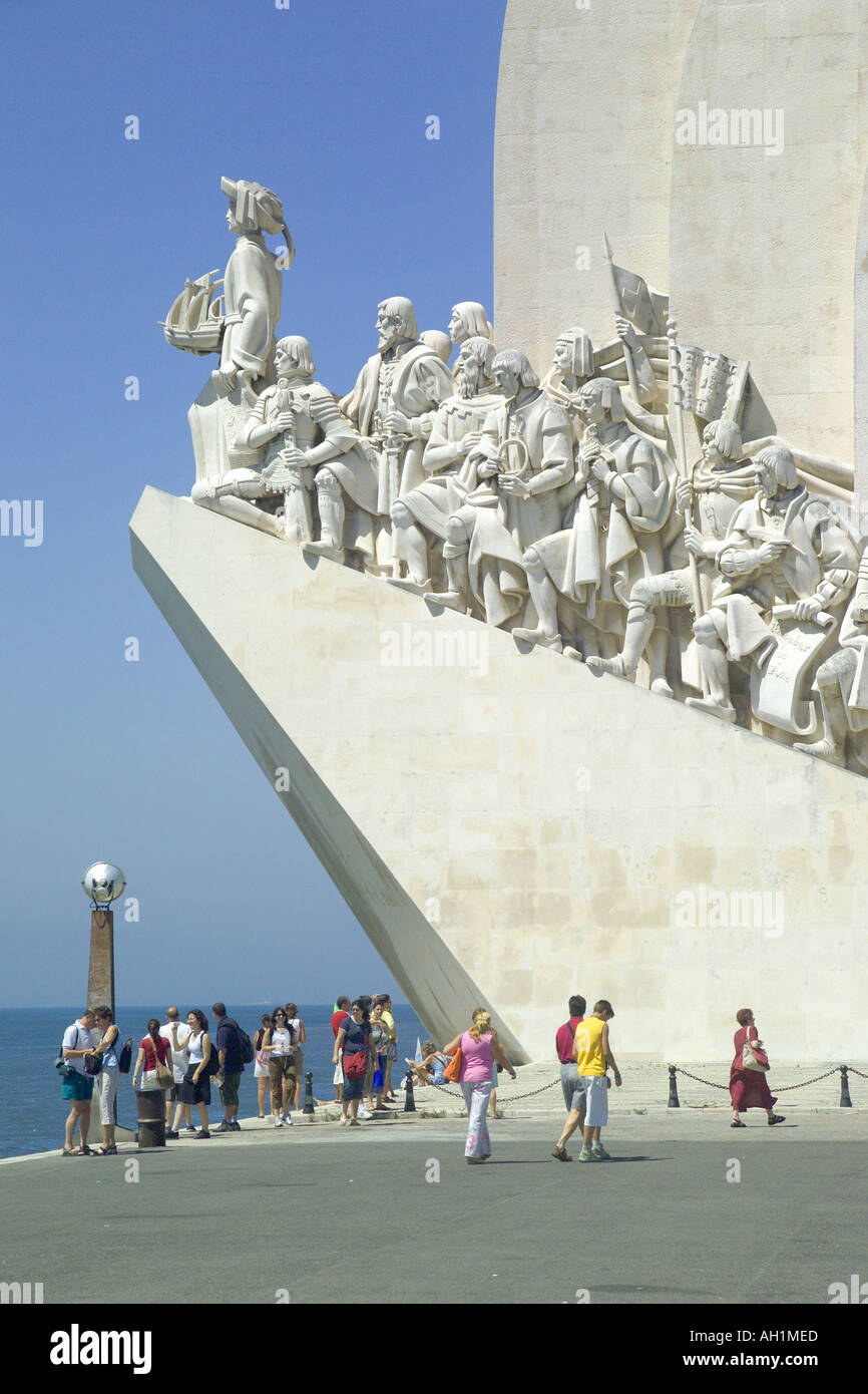 Portugal Lisbon the monument to the discoveries at Belem Stock Photo