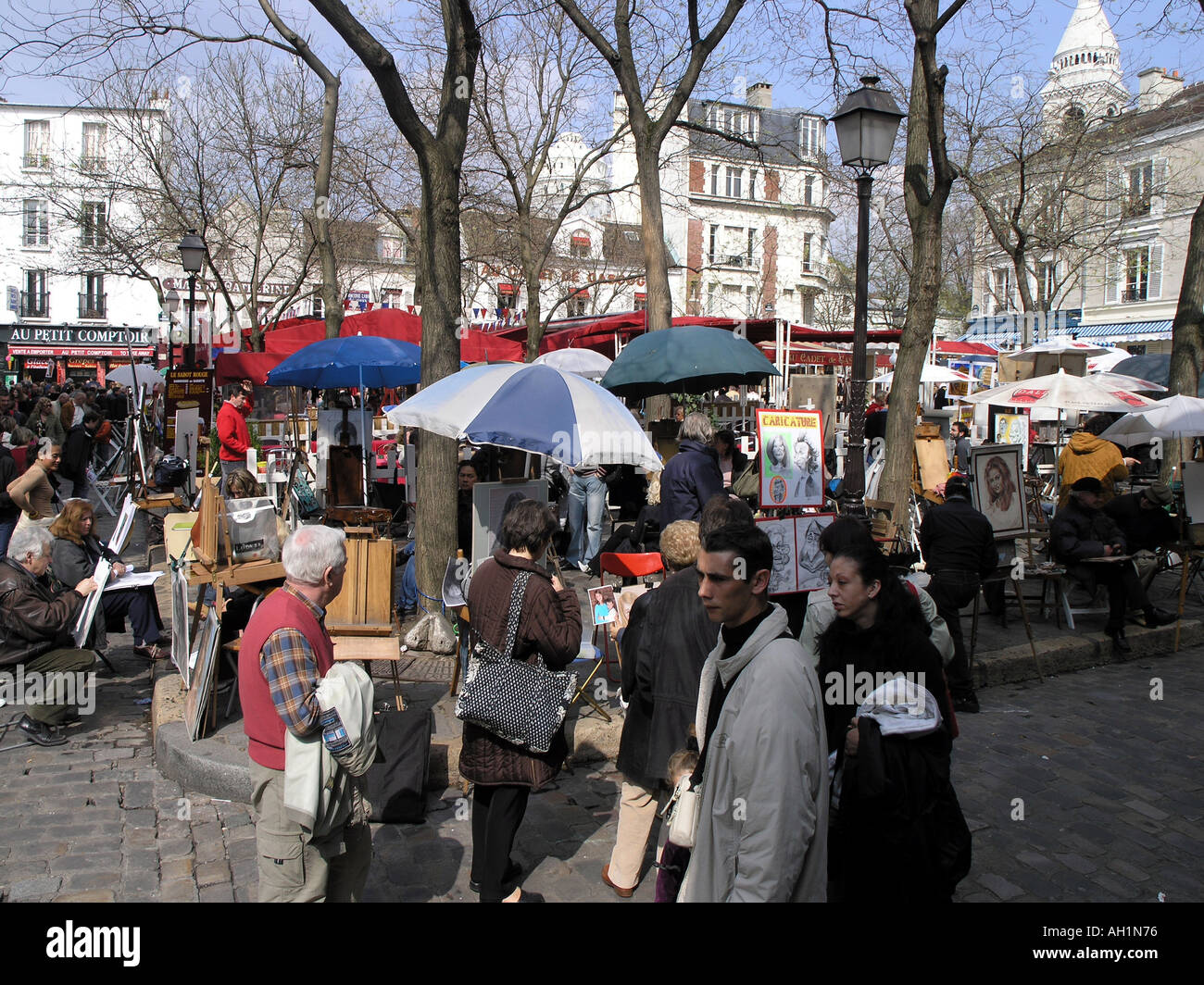 Street Artist on the Place du Tertre in Montmartre in Paris Stock Photo