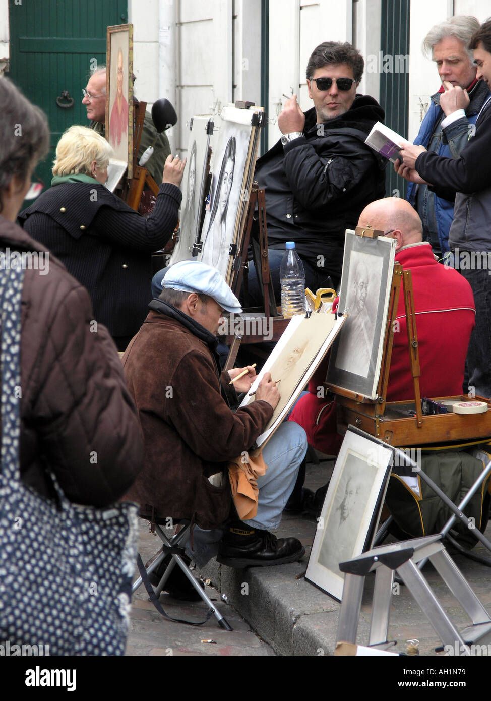 Street Artist on the Place du Tertre in Montmartre in Paris Stock Photo