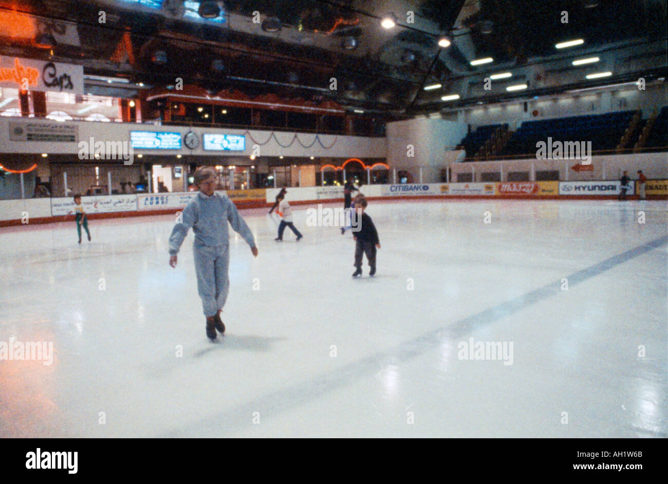 Abu Dhabi UAE Ice Skating Rink People Skating Stock Photo Alamy