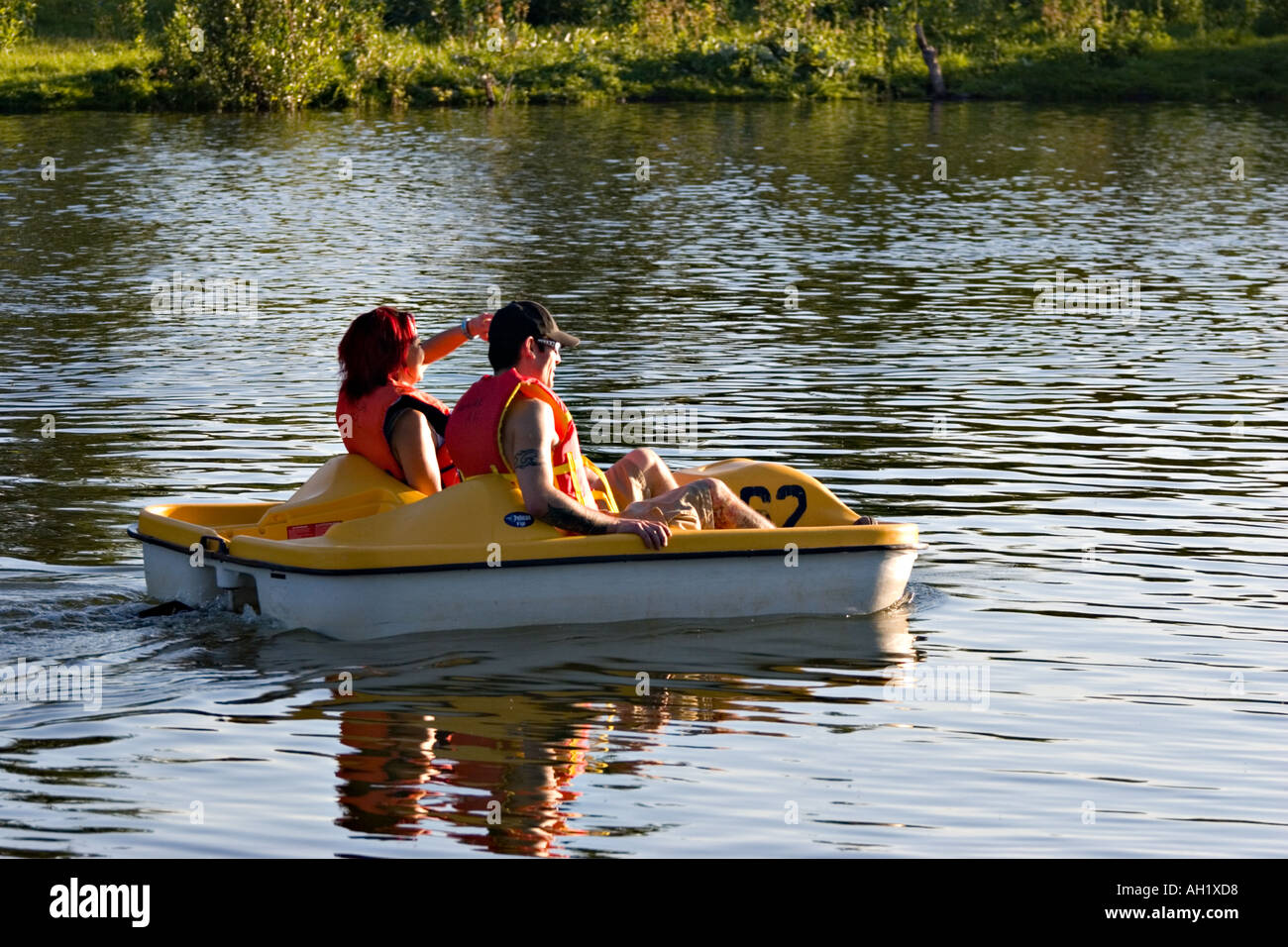 Paddle boat recreation at Hawrelak Park Edmonton Stock Photo Alamy