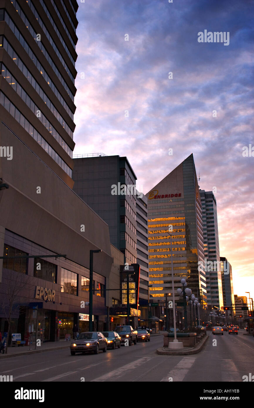 Jasper Avenue in Edmonton Alberta Canada Stock Photo Alamy
