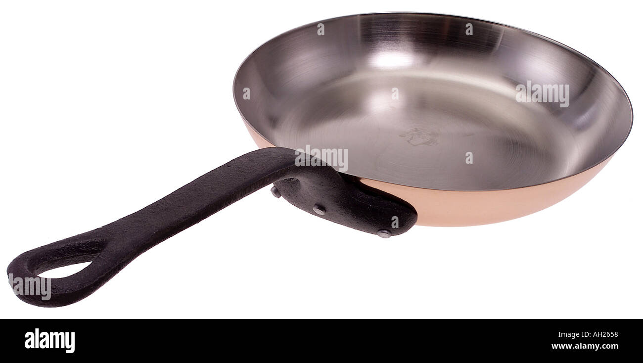 frying pan silhouetted on white background Stock Photo