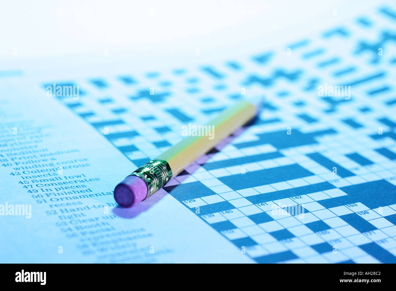 Pencil and Crossword Puzzle Stock Photo Alamy