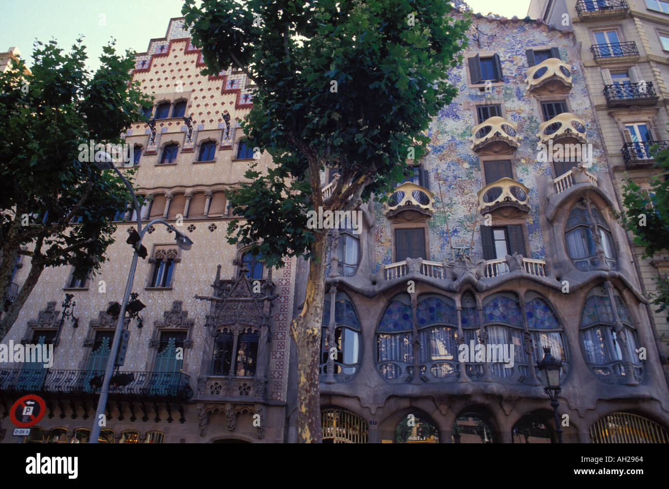 Barcelona. Casa Ametller and Casa Batllo. Catalonia. Spain Stock Photo