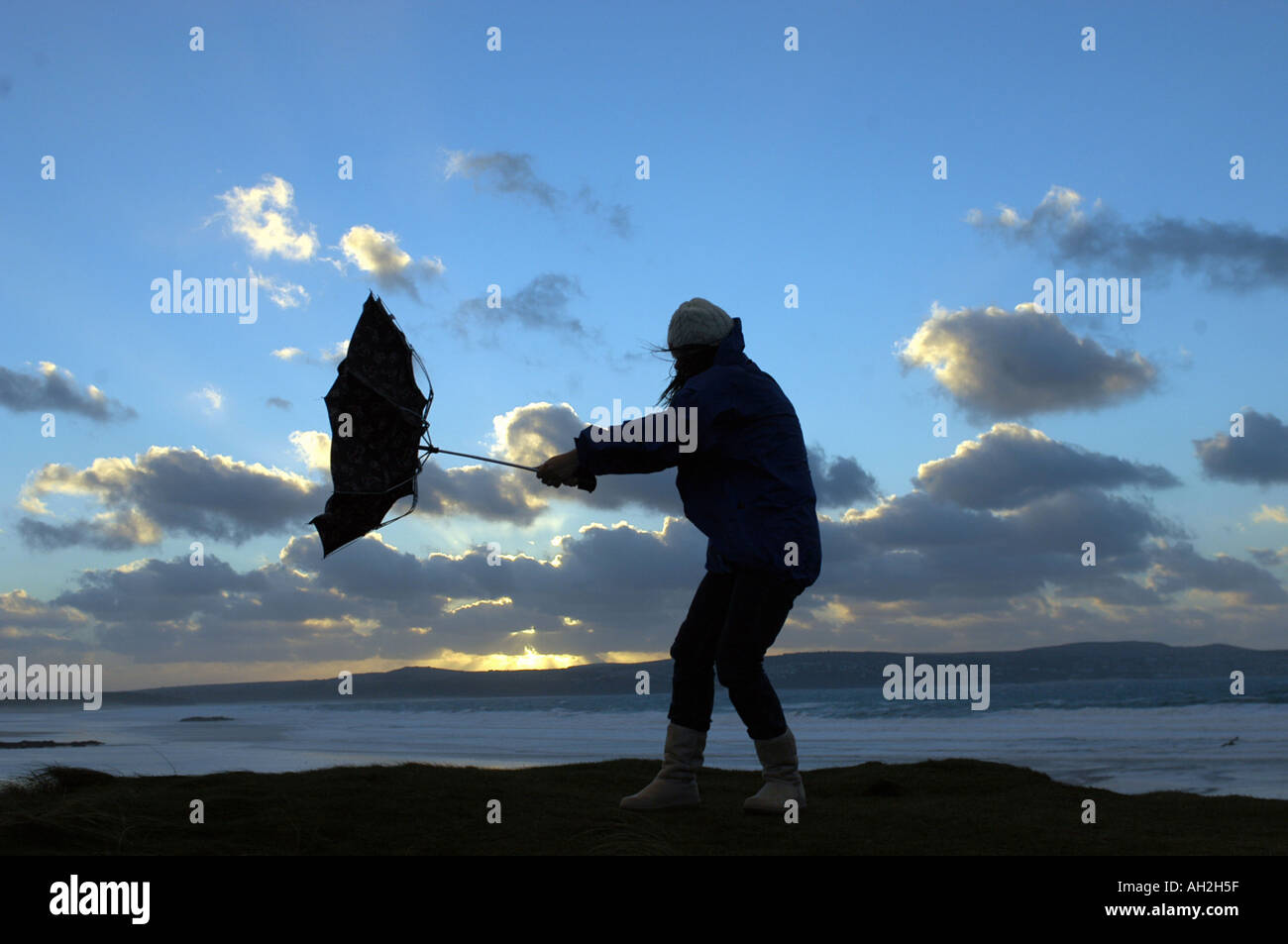 Windy Umbrella High Resolution Stock Photography and Images Alamy