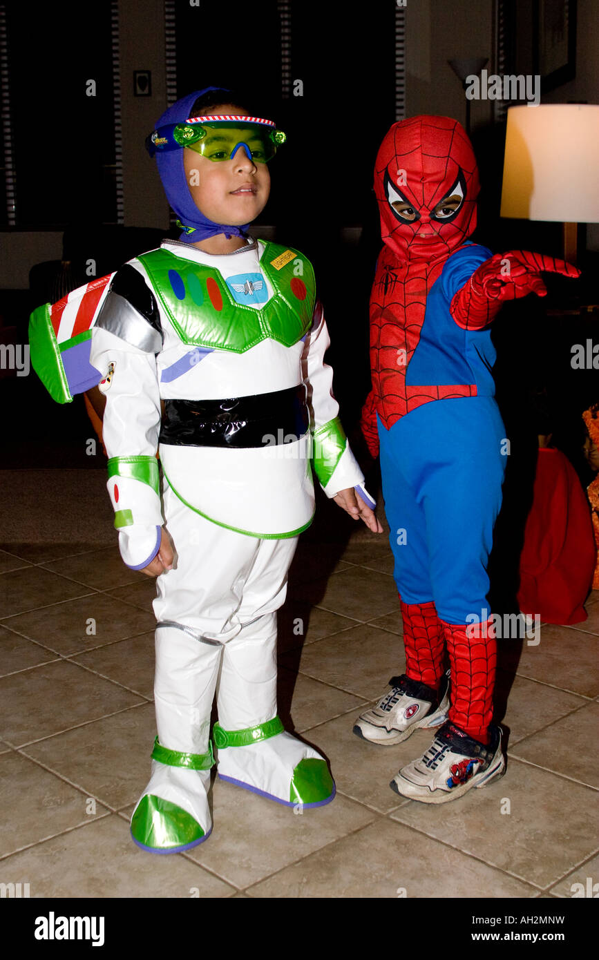 Buzz Lightyear and Spider Man Stock Photo