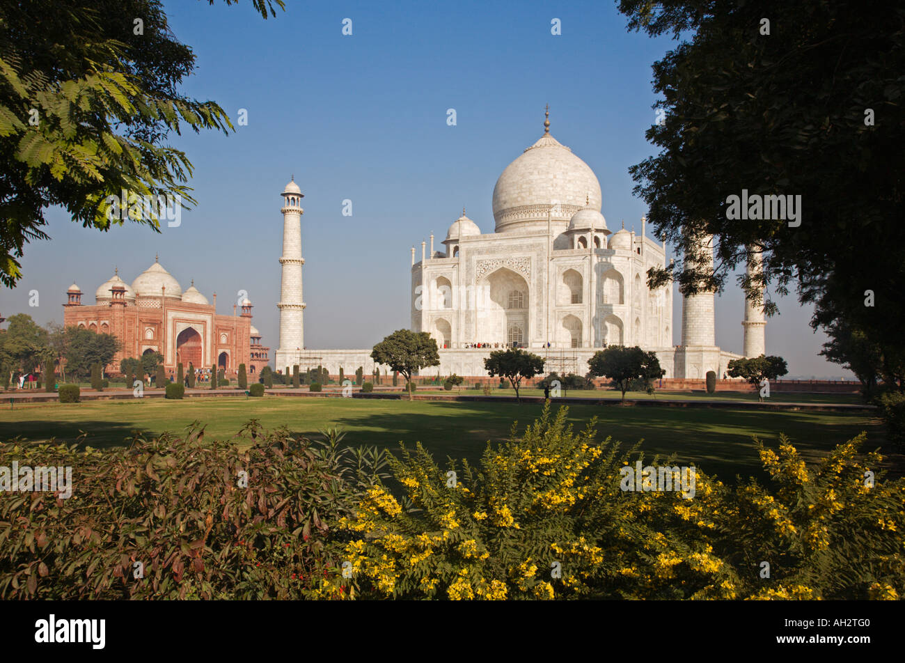 Taj Mahal the tomb of Mumtaz Mahal in Agra India Stock Photo