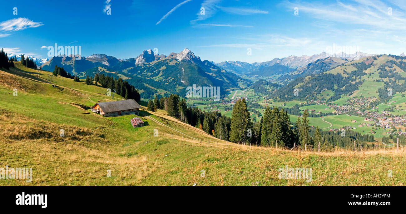 Swiss Alps Landscape Above Gstaad, Switzerland Stock Photo - Alamy