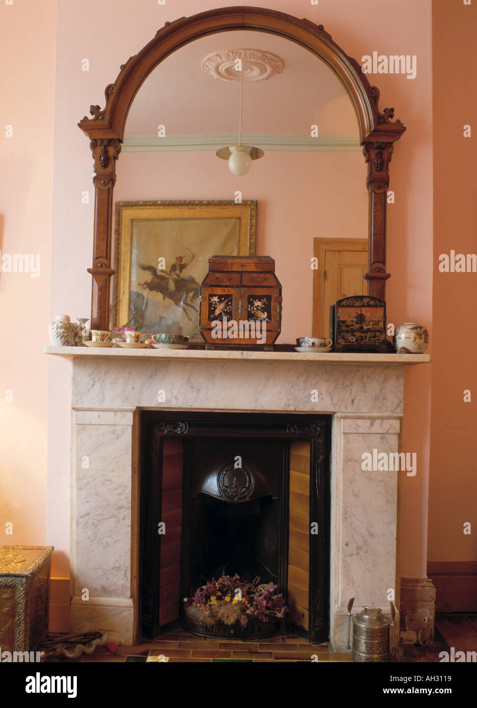 Interiors Traditional Dining Rooms Fireplaces High Resolution Stock ...