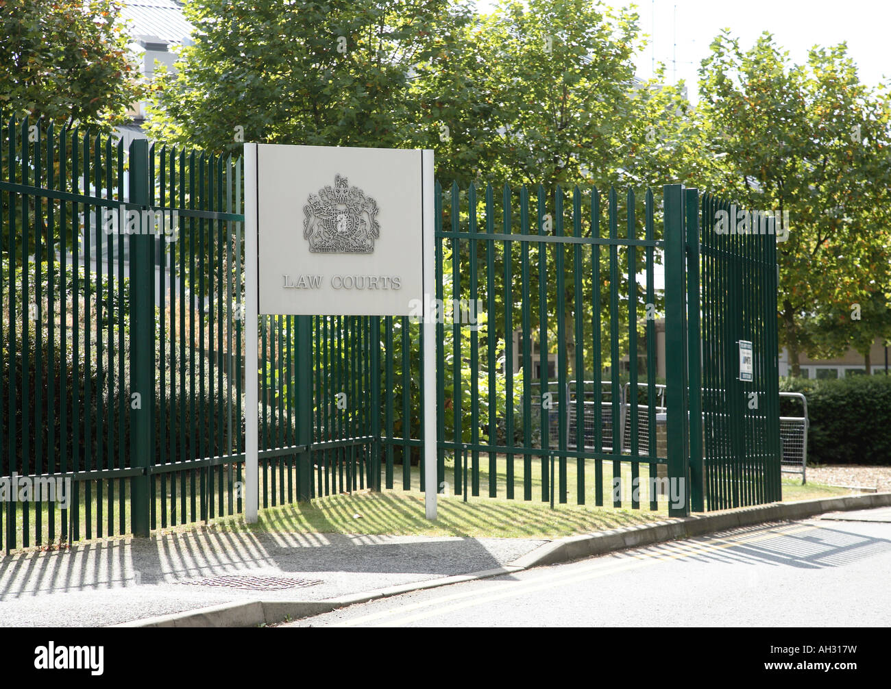 Sign outside Crown Courts Magistrates Court next to Belmarsh Prison Woolwich South East Greater London SE SE18 UK Stock Photo