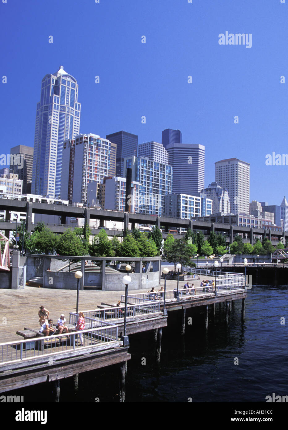Seattle skyline from waterfront Seattle Washington Stock Photo Alamy