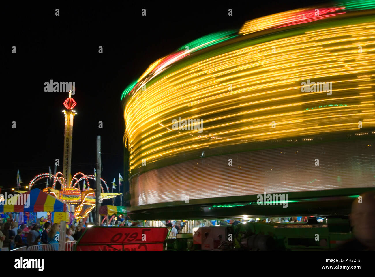 Carnival Ride Spinning Stock Photo Alamy