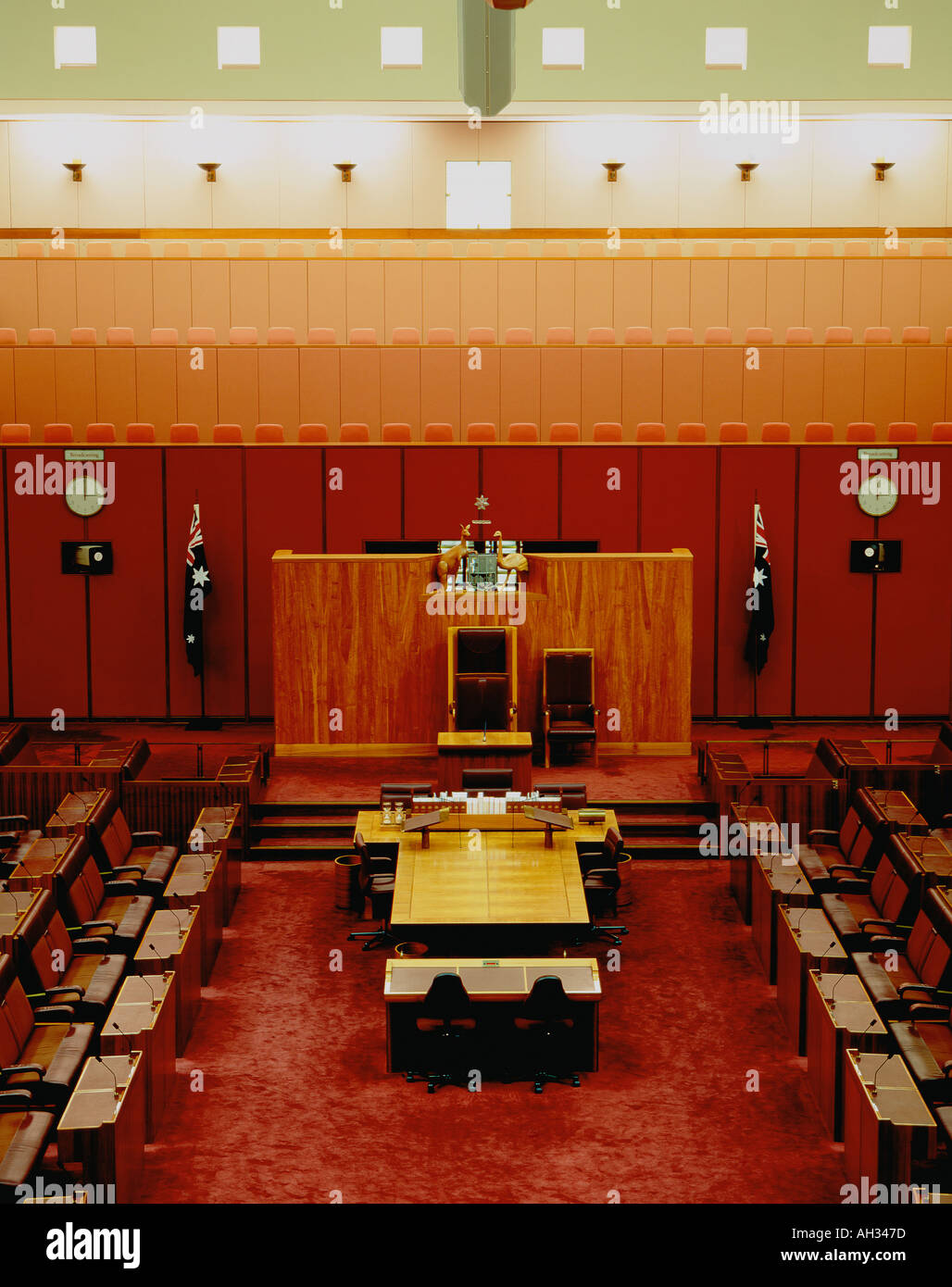 Interior of Australian Parliament House in Canberra Stock Photo