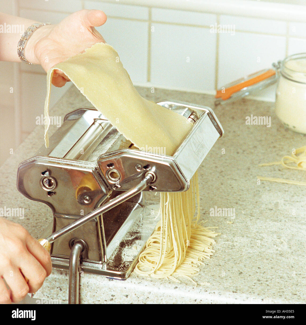 Pasta machine Stock Photo