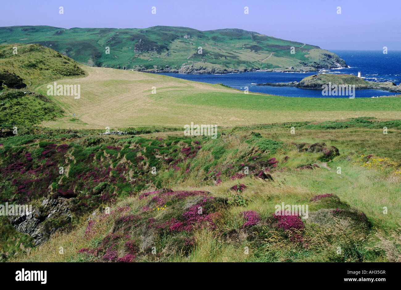 Coastal scenery near the Sound and Calf of Man Isle of Man Manx scenery coast landscape England UK travel tourism Stock Photo